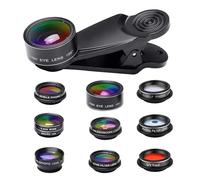 Kit de lentes para teléfono: clip de cámara para smartphone, lente profesional de fotografía macro | instrumento móvil facetado, herramientas móviles de gran angular, carcasa de aleación de aluminio y