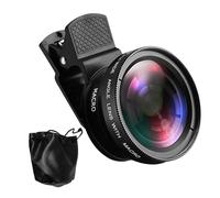 Kit de lentes para teléfono, lente de cámara de teléfono 0.45X, gran angular 15x, lente súper macro, kit de lente súper macro, cámara de fotografía de teléfono celular con clip para todos los