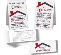 Kit de letreros de casa abierta con 2 libros de registro de invitados y tarjetas de tienda de campaña, formularios de inicio de sesión de visitantes para agentes inmobiliarios, vendedores de viviendas