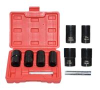 Kit de liberación de cerraduras de rueda - Kit de extracción de pernos robustos de 5 piezas, juego de extractor de tornillos dañados - para la eliminación de tuercas y pernos de cohete y eje