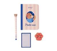 Mr. Wonderful Kit de Regalo Poder-osa con Libreta A6, Bolígrafo Borrable Bo-Bo, Vela Aromática y Bloc To-Do List - Set de Papelería y Bienestar