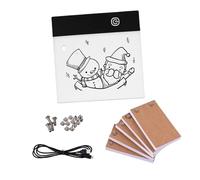 Kit de libro con tapa con mini almohadilla de luz LED Diseño de orificios Brillo de 3 niveles 300 hojas Papel de animación Flipbook Tornillos de encuadernación para dibujar,