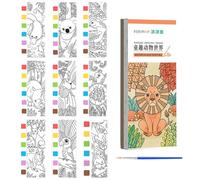Kit de libro de pintura de acuarela, páginas portátiles de bolsillo, creativas actividades artísticas para colorear para niños, cuaderno de bocetos de pincel de color, regalo de aprendizaje para niños