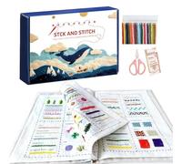 Kit de libro de puntos de bordado, accesorios de artesanía portátil con kit de herramientas y guía - Cuaderno de ejercicios de puntos de bordado, para ocio creativo, viaje y práctica