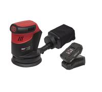 Kit de lijadora orbital inalámbrica de palma de 125 mm, 20 V, 2 Ah, serie SV20