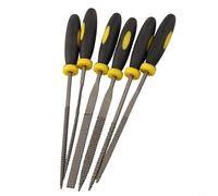 Kit de limas de aguja de 6 piezas de 140 mm para carpintería a mano, compatible con madera dura, fabricación de modelos, preparación, acabado de bordes y alisado