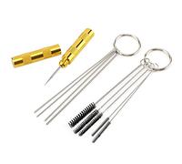 Kit de limpiador de aerógrafo, herramienta de reparación de limpieza de pistola de aerógrafo, juego de agujas y cepillos de acero inoxidable ark, 5 agujas de limpieza, 5 cepillos de limpieza, 1 aguja