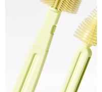 Kit de limpiador de botellas de viaje para bebé, organizador de ciudadanos portátil, juego de limpieza compacto, herramienta multifuncional para pezones, dispensador de jabón, silicona con borde de