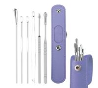 Kit de limpiador de earwax - Herramientas de aceleración de metal, juego de limpieza portátil | Dispositivo de extracción de cera segura, raspador de canal auditivo de precisión, kit de remove