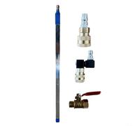 Kit de limpiador de radiador, barra de extensión de 40 cm con cabezal giratorio de 360 grados y boquilla de aire de agua para sistema de refrigeración de coche y camión (40 cm + 3 accesorios)