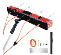 Kit de limpiador de ventanas telescópico, poste extensible de 12 m con cabezal de cepillo ajustable de 55 cm para panel solar, techo de invernadero y sistema de alimentación de agua de limpieza de