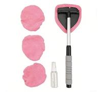 Kit de limpiaparabrisas automático con barra de extensión ajustable y cabezal giratorio de 180° para ventana de vehículo, espejos y pantallas de hogar, 3 almohadillas reutilizables + botella, limpieza