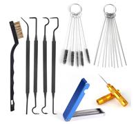 Kit de Limpieza Carburador, Incluye 1 Cepillo un Solo Cabezal 23 Agujas 5 Cepillos Nailon 1 Raspador y 4 Ganchos de Limpieza para Motocicletas ATV Motosierras y Soldadoras