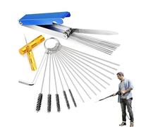 Kit de limpieza de aerógrafo, kit de limpieza de carbohidratos,Limpiador de eliminación de chorro de suciedad de carbono para carburador, 19 Uds. | Limpiador de carburador multiusos, limpiador