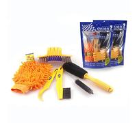 Kit de limpieza de bicicletas, kit de herramientas de cadena, cepillo para neumáticos, kit de herramientas de cadena de guantes de limpieza de bicicleta de montaña, rojo vino