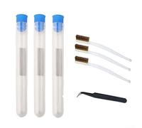 Kit de limpieza de boquillas con 30 agujas de acero inoxidable de 02 mm, cepillos de alambre de cobre, pinzas para eliminación y mantenimiento de obstrucciones, compatible con A1