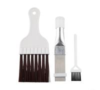 Kit de limpieza de CA de 3 piezas con peine de aleta y cepillos para aire acondicionado, refrigerador, bobinas de condensador, juego de herramientas de mantenimiento de acero inoxidable y plástico