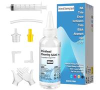 Kit de Limpieza de Cabezales de Impresora, Limpiador para boquillas de 100 ml, líquido para la Limpieza del Cabezal de impresión Compatible con impresoras de inyección de Tinta HP, Epson