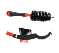 Kit de Limpieza de Cadena de Bicicleta de Nylon Rojo 2 Piezas | Bicicletas Plegables Tipo de Bicis, Limpieza Profunda Herramienta Práctica, Cepillo Duradero