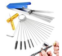 Kit de limpieza de carburador, kit de limpieza de aerógrafo, herramientas de limpieza para limpiador de suciedad de carbono del carburador de 19 piezas, Global Tip Cleaner, limpiador multiusos para