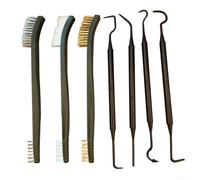 Kit de limpieza de cepillo de alambre de 7 piezas con cerdas de nailon de latón de acero y herramientas de gancho para eliminación de óxido, pulido y proyectos de hogar automotriz