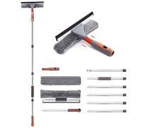 Kit de Limpieza de Cristal, Rasqueta de Cristal Profesional, Rasqueta de Cristal con Mango ExtraíBle Acero Inoxidable, Kit Limpieza de Ventanas Plumero Herramientas telescópicas de Limpieza de Vidrio