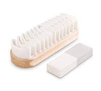 Kit de limpieza de gamuza y nubuck de Care Guys: cepillo para polvo de crepé resistente con un borrador de limpieza