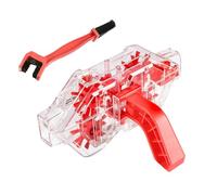 Kit de limpieza de la cadena de motocicletas: limpiador de cadena de bicicleta portátil transparente, herramienta ergonómica no deslizante | Cepillo de desgrallamiento de la cadena de trabajo de flujo