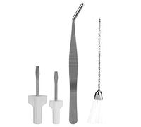 Kit de Limpieza de Máquina de Coser de 4 piezas, Pinza de codo, Cepillo de Pelusa de doble cabeza, 2 destornilladores de diferentes tamaños, para limpiar la máquina de coser