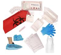Kit de limpieza de patógenos y vómitos transmitidos por la sangre, cumple con la OSHA, kit completo de derrames de primera respuesta para líquidos corporales, bolsa de limpieza de fluidos corporales