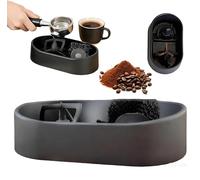 Kit de limpieza de portafiltro - Limpiador automático de caja de golpes con estación de cepillo y recogedor de tierra para portafiltros de máquina de espresso, herramientas esenciales para el hogar y