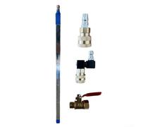 Kit de limpieza de radiador automotriz con poste de pulverización de 60 cm con cabezal giratorio y boquilla de doble uso de aire de agua (60 cm + 3 accesorios)