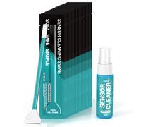 Kit de Limpieza de Sensor de cámara de 20 Unidades Marco Completo, Solución de Limpieza de Lentes de cámara 30 ml, Hisopo de Limpieza de Sensor, Envasado al vacío sin Polvo, 20 x 24mm