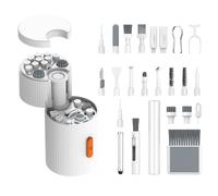 Kit de limpieza de teclado, microfibra de metal ABS de 6 x 6 x 12,5 cm, limpiador de teclado, kit de limpieza de teclados de pantalla de laptop 20 en 1, kits de limpieza electrónica para portátiles