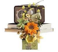 Kit de limpieza de tuberías para manualidades de flores, juego de ramo de tallos de felpilla, kit de fabricación de arreglos florales hecho a mano, actividad creativa de decoración de interiores para