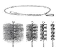 Kit de limpieza de tubos de estufa, quiebra de chimenea, de cepillo de combustión, construcción resistente al calor, estructura de eje flexible, 1 conjunto, para uso de la secadora de chimenea