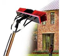 Kit de limpieza de ventanas, poste telescópico de 10 m y cabezal de cepillo de 30 cm, sistema de alimentación de agua para torres, paneles solares, limpieza de alto alcance y brillo sin rayas