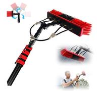 Kit de limpieza de ventanas profesional, poste de limpieza de ventanas largo, kit de lavado de ventanas con cabezal de cepillo de rotación de 180°, herramientas de limpieza de vidrio for ventanas alta