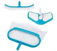 Kit de limpieza deluxe intex para piscinas y spas con recoge hojas, cepillo y cabeza
