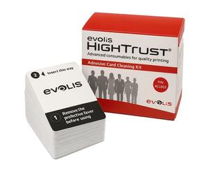 Kit de Limpieza Evolis - 50 Tarjetas Adhesivas para Rodillo de Limpieza