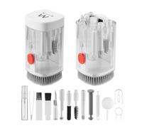 Ewent Kit de Limpieza Multifuncional 21 en 1, Accesorios de Limpieza para Auriculares, Teclados, Monitores de PC, Smartphones, Tablets, Cámaras y Pantallas, Compacto y Portátil, Blanco