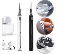 Kit de Limpieza Multifunción, 2 Piezas Bolígrafo de Limpieza de Auriculares,3 en 1 Limpieza de Auriculares Bluetooth,Limpieza de Auriculares Bluetooth,para Auriculares,Teclado, teléfono(Blanco+Negro)