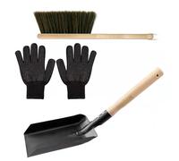 Kit de Limpieza para Chimenea, Herramientas Resistentes para Estufa de Leña con Pala y Cepillo, Metal Resistente a la Oxidación para Hogar, Mantenimiento de Limpieza de Cenizas y Polvo