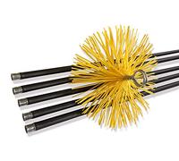 Kit de Limpieza para conductos revestidos | Cepillo sintético | 7 Metros con 5 Varillas de 1,40 m | Diámetro 150 mm | Chimeneas | Kibros 4KIT15Nb