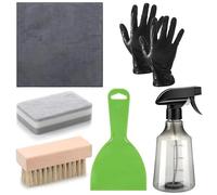 Kit de limpieza para lápidas Guantes Raspador Pulverizador Paño | Kit de Limpieza para Mantenimiento Exterior Lápidas, Cuidado Piedra, Conservación Cementerios, Monumentos