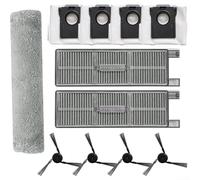 Kit de limpieza para Mova Z5/Z5 Pro/Z50 Ultra - 4 filtros+1 paño de fregona+8 bolsas de polvo+10 cepillos laterales - Piezas de repuesto para aspiradora - Mopa de microfibra - Bolsas no tejidas (A)