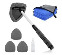 Kit de Limpieza para Parabrisas de Coche,Limpiador de Parabrisas de Coche,Herramientas de Limpieza de Parabrisas de Coche,Cepillo Lavar Coche,Incluye 4 Almohadillas de microfibra, 1 Botella y 1 Toalla