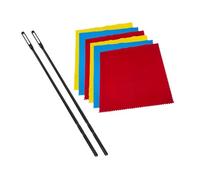 Kit de limpieza profesional de flautas, limpiador de flautas, herramientas de mantenimiento, juego de 2 varillas y 6 paños, fácil de usar, multiusos, 3 colores