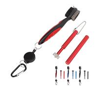 Kit de limpieza retráctil con tirolesa retráctil y herramientas de limpieza de mosquetón de aluminio, diseño ergonómico, color rojo