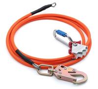 Kit de línea abatible de núcleo de alambre de acero de 1/2 pulgada x 16 pies, cordón ajustable con núcleo de acero para escalada de árboles, cordón de posicionamiento para protección contra caídas,